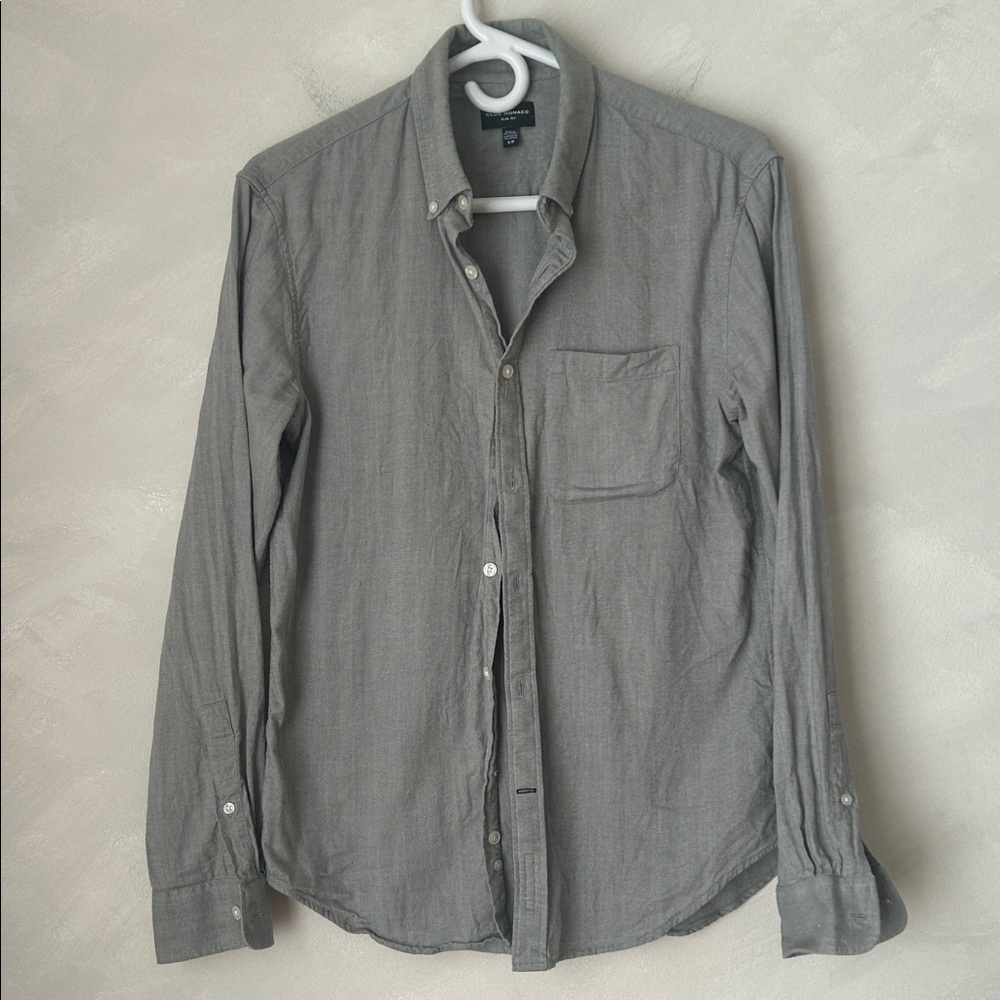 Club Monaco 100% cotton chambray shirt size small slim